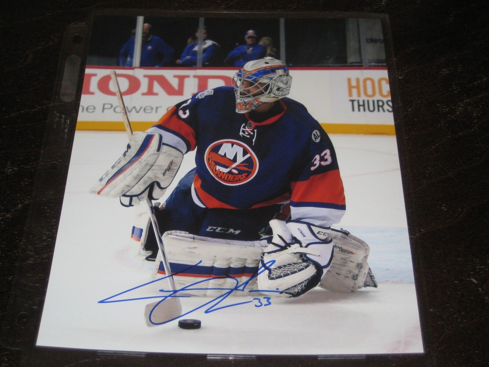 CHRISTOPHER GIBSON autographed NY NEW YORK ISLANDERS 8X10 Photo Poster painting