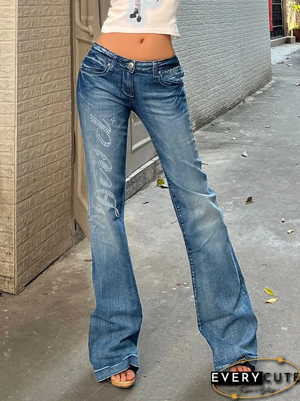 Midnight Rodeo Rhinestone Flare Jeans – Made in the USA main image 1