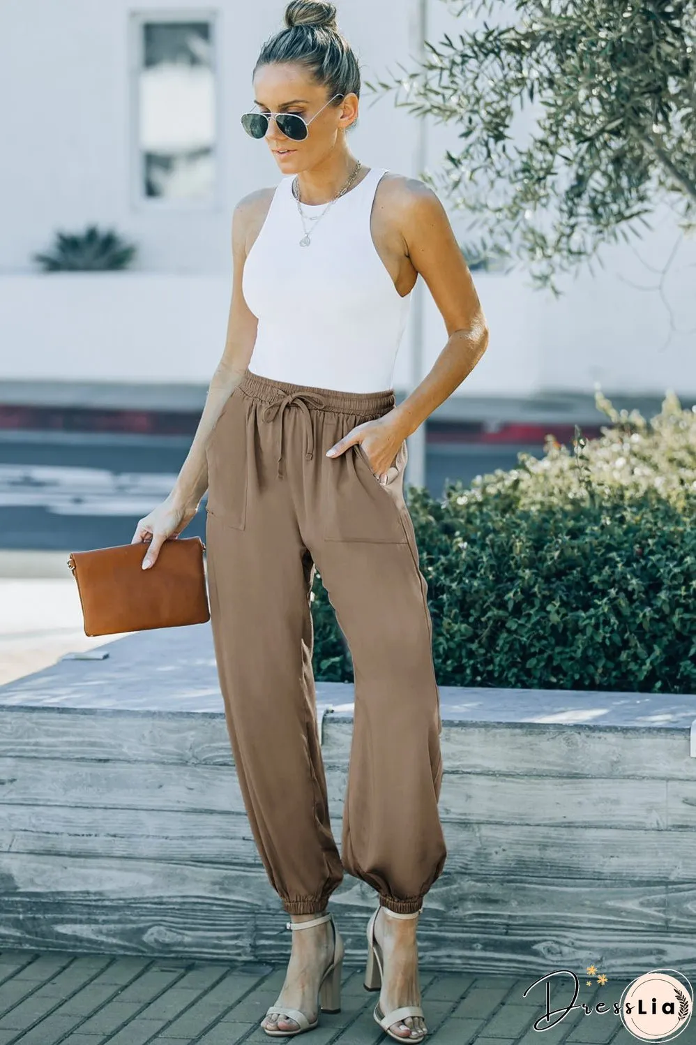 Drawstring Waist Joggers with Pockets
