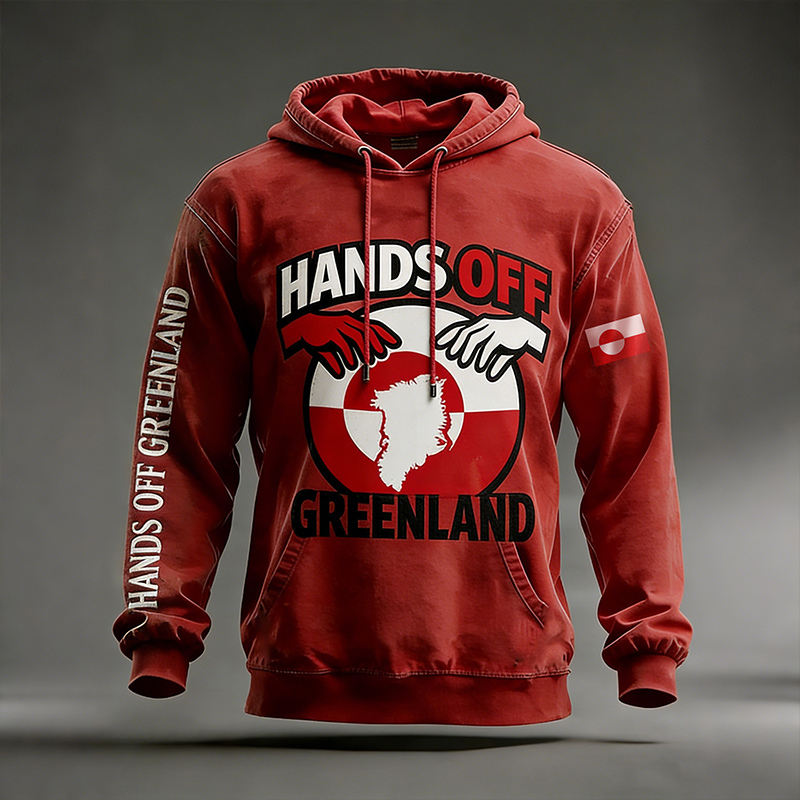 Men's Greenland Print Casual Hoodie artswardrobe
