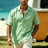 Men's Vacation Cotton-Linen Short-Sleeve Shirt With Chest Pocket by Inlyline
