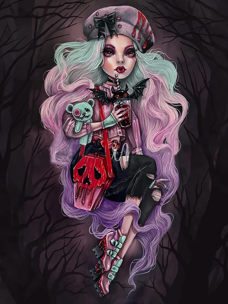 Horror Big Eyes Doll  40*60CM(Canvas) Diamond Painting gbfke