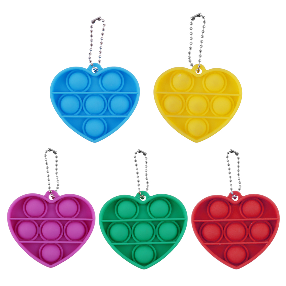 

Heart Shape Silicone Push Bubble Stress Reliver Toy Child Squeeze Pendant, 501 Original