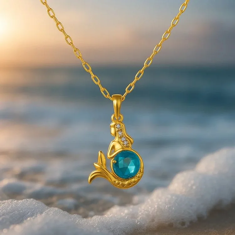Ocean dolphin mermaid design, light luxury temperament, gorgeous and versatile necklace pendant