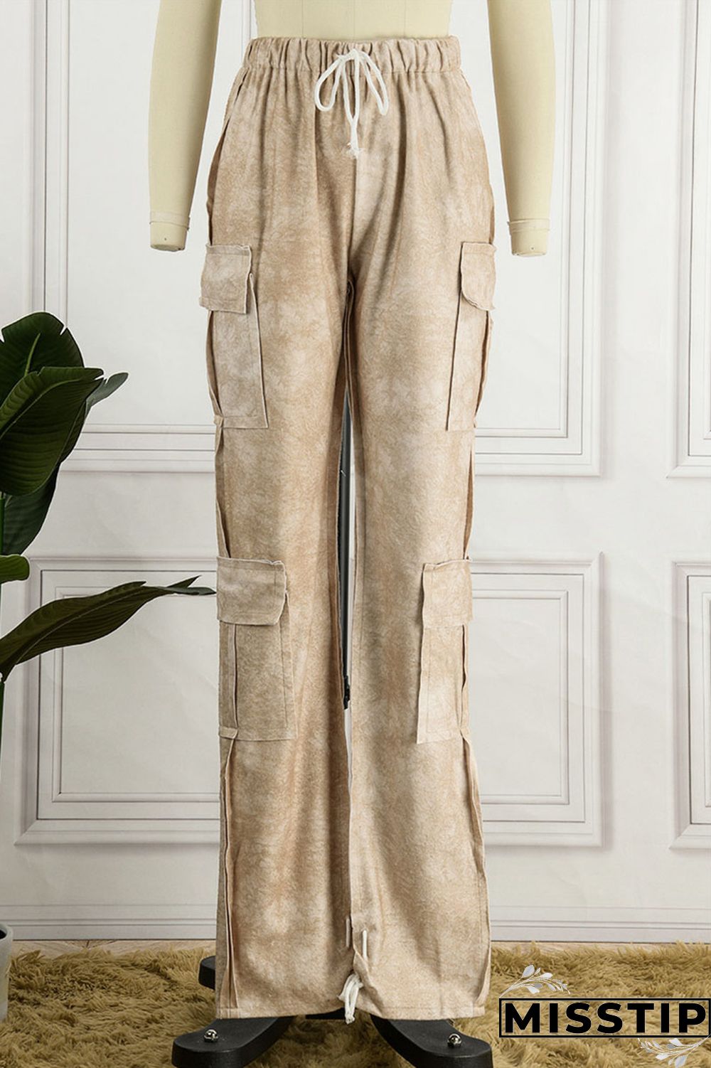 Colour Street Print Pocket Straight Mid Waist Bottoms