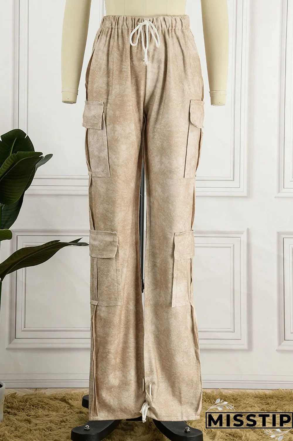 Colour Street Print Pocket Straight Mid Waist Bottoms