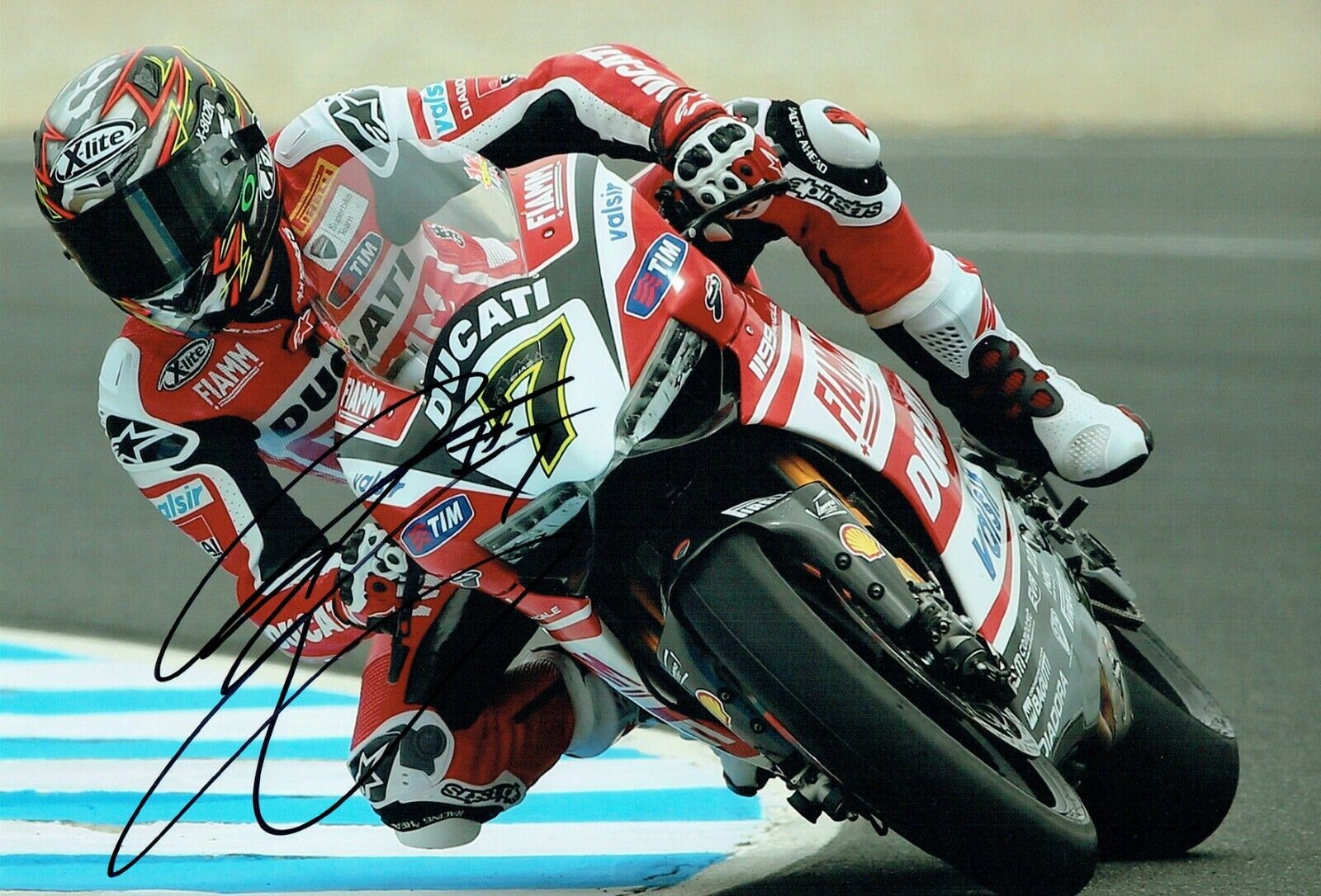 Chaz DAVIES SIGNED Autograph 12x8 WSBK Rider Ducati Photo Poster painting AFTAL RD COA