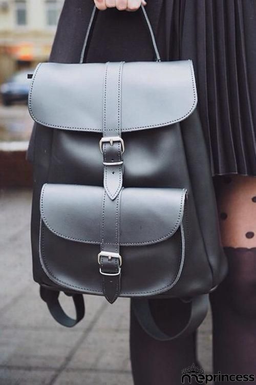 Leather Buckle Backpack