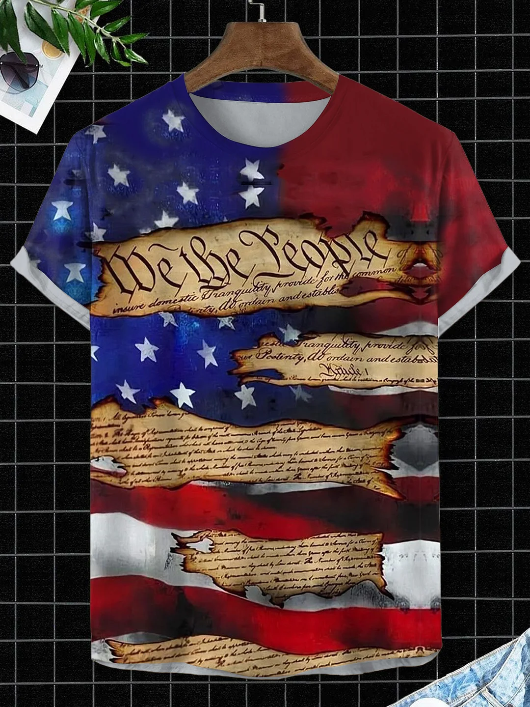 Men's We Are People Freedom America RIPS Art Print T-Shirt