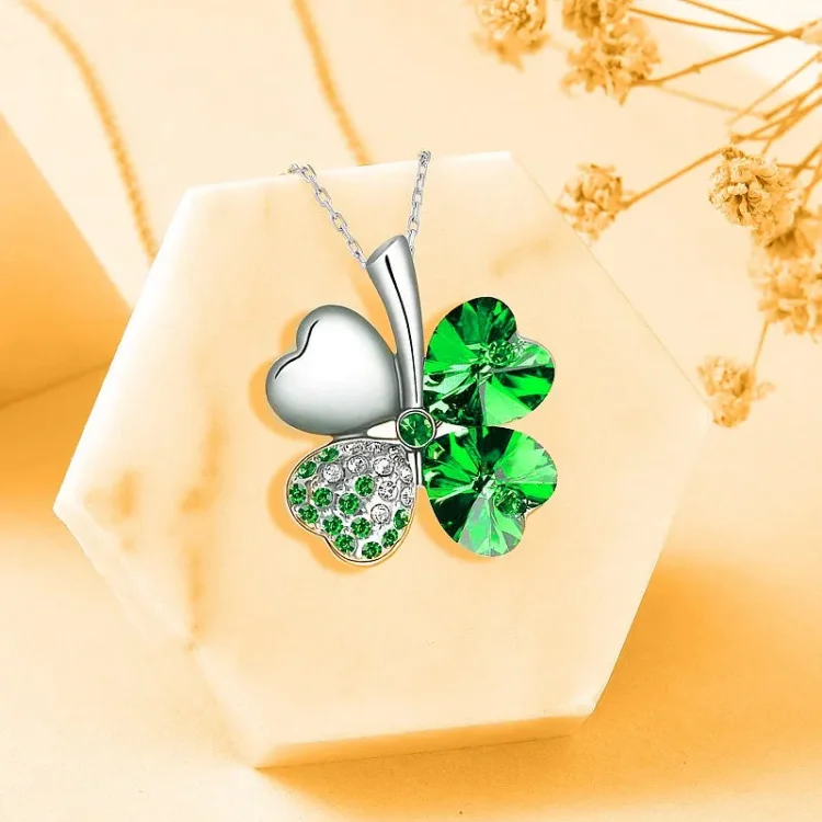 Irish By Blood American By Birth Patriot By Choice Four-Leaf Clover Necklace