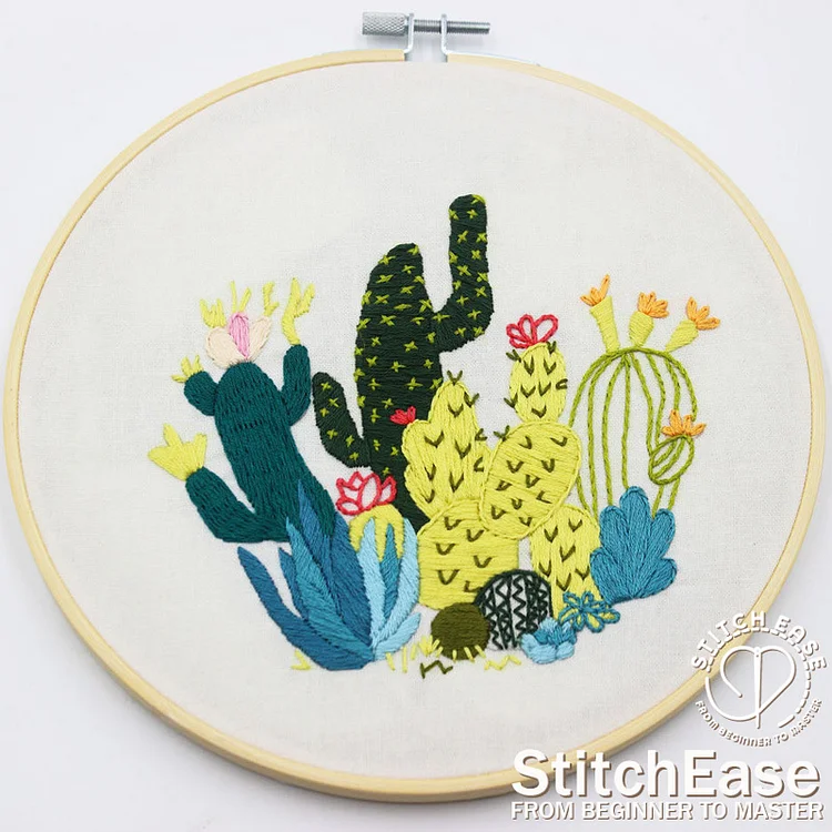 StitchEase - Botanical Blossoms Embroidery Kit: Nature’s Palette
