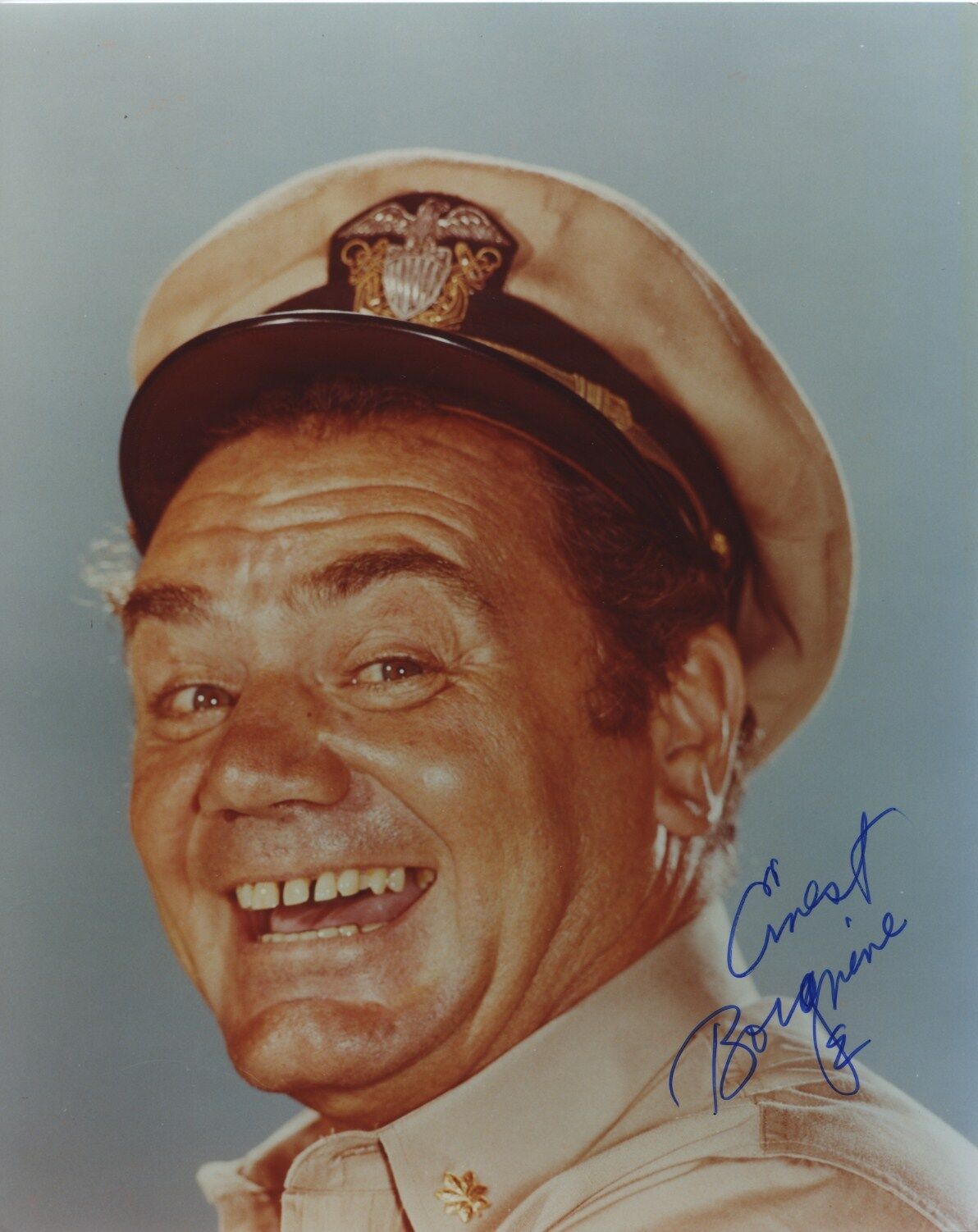 ERNEST BORGNINE SIGNED AUTOGRAPHED COLOR Photo Poster painting MCHALE'S NAVY