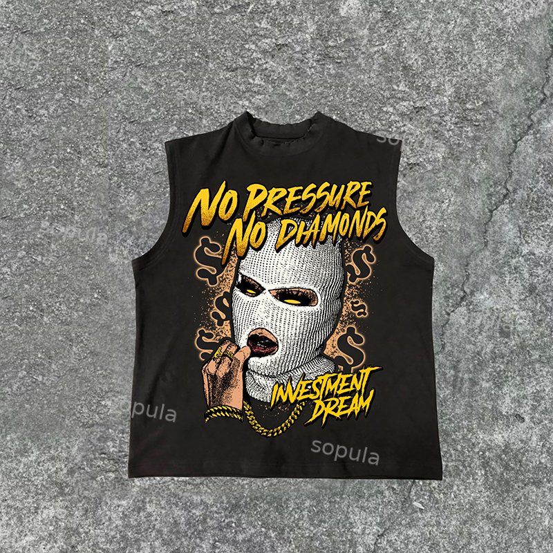 Sopula Retro No Pressure No Diamonds Cotton Casual Tank Top - SOPULA