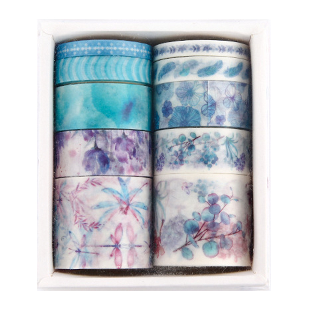 12/24 Rolls Adhesive Tape Reusable Flower Washi Tape Set Artwork Decorative  Tape