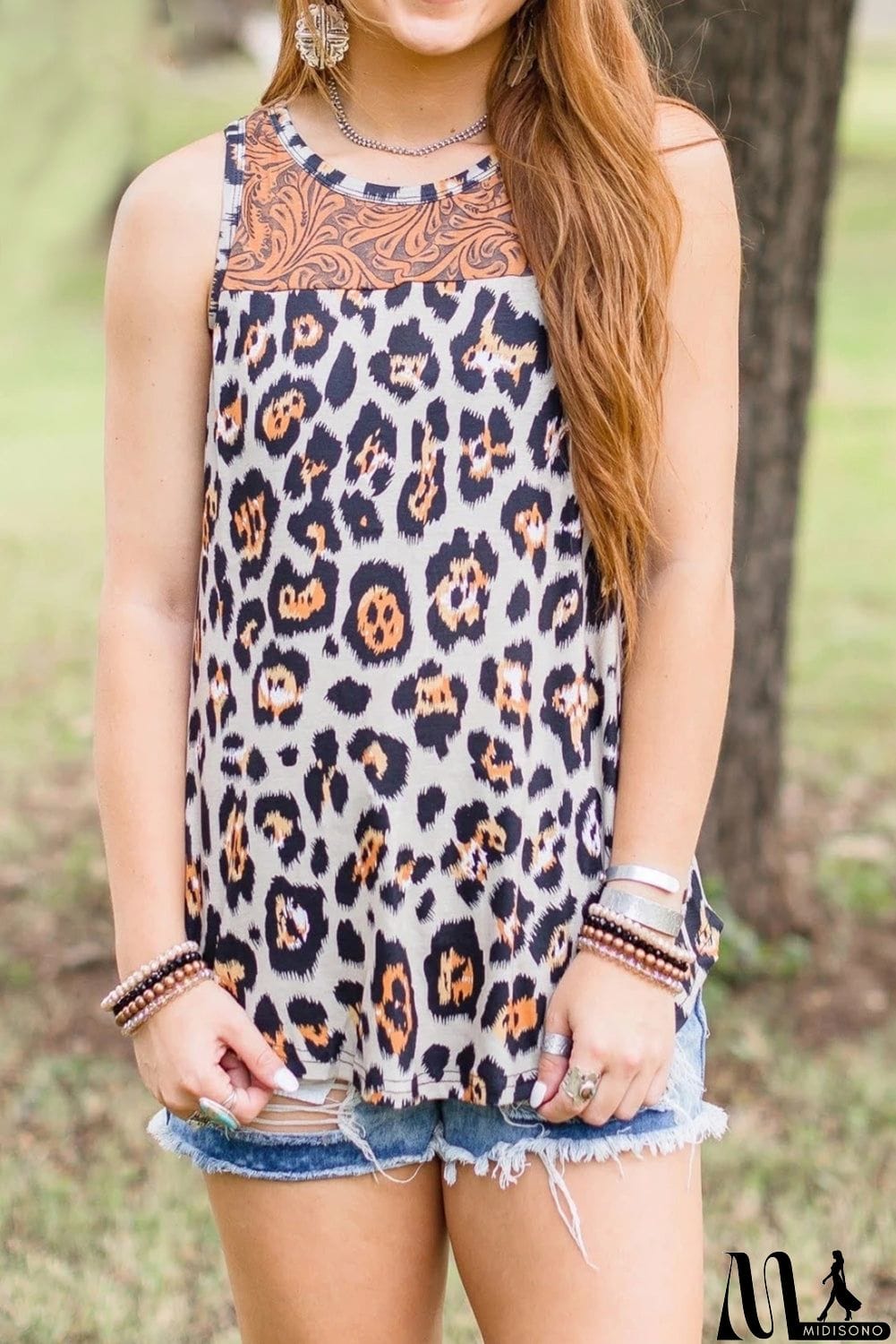 MidiSono - and Vintage Floral Mixed Print Tank