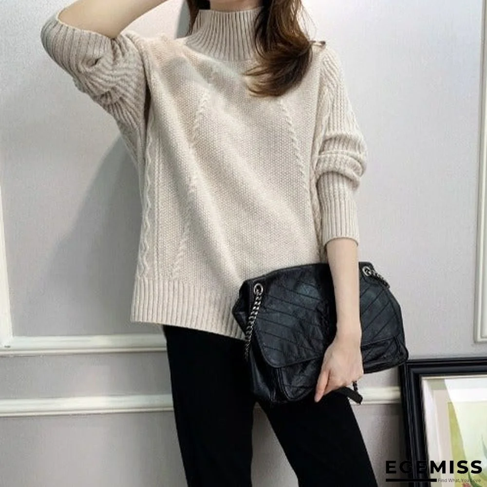 Half-neck Thick Loose Lazy Sweater | EGEMISS