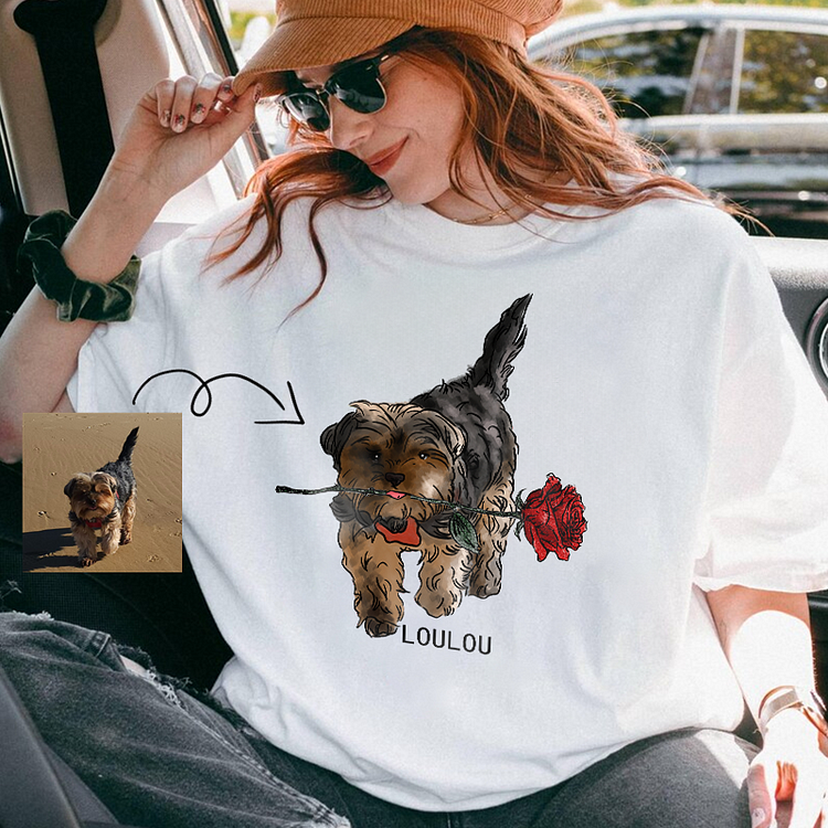 My Vintage Valentine Valentine’s Day Pet Portrait Printing T-shirt Sweatshirt Hoodie