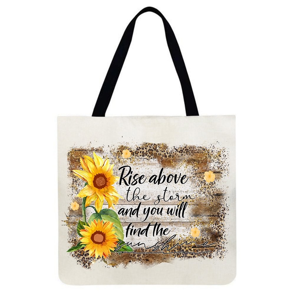 Linen Tote Bag - Sunflower Alphabet