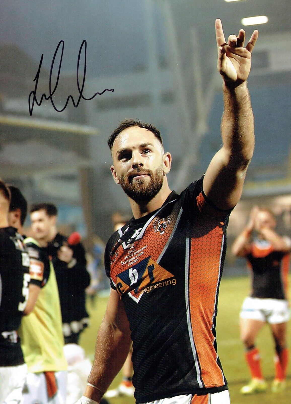 Luke GALE Castleford Tigers Rugby Signed Autograph 16x12 Photo Poster painting 5 AFTAL COA