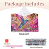 DIY Diamond Art Tissue Box Holder Bird PULeather Diamond Art Desktop Organizer Resin Rhinestone Storage Organizers Gem Art Home Office Decor Craft Gift for Women