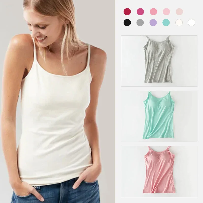 🔥LAST DAY 48% OFF - CAMISOLE TOP TANK WITH BUILT-IN BRA