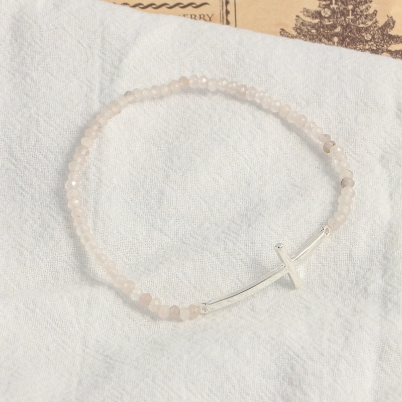 Minimalist Cross Beaded Copper Bracelets