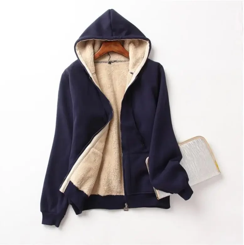 Cartoonh for Women 2023 New Autumn Women's Plush Hooded Long Sleeve Solid Sweatshirts Printed Plush Loose Coat Women Hoodies