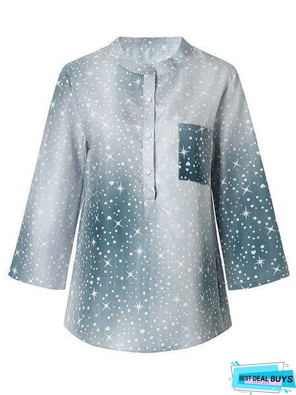 Long Sleeve Pockets Printed Shirts