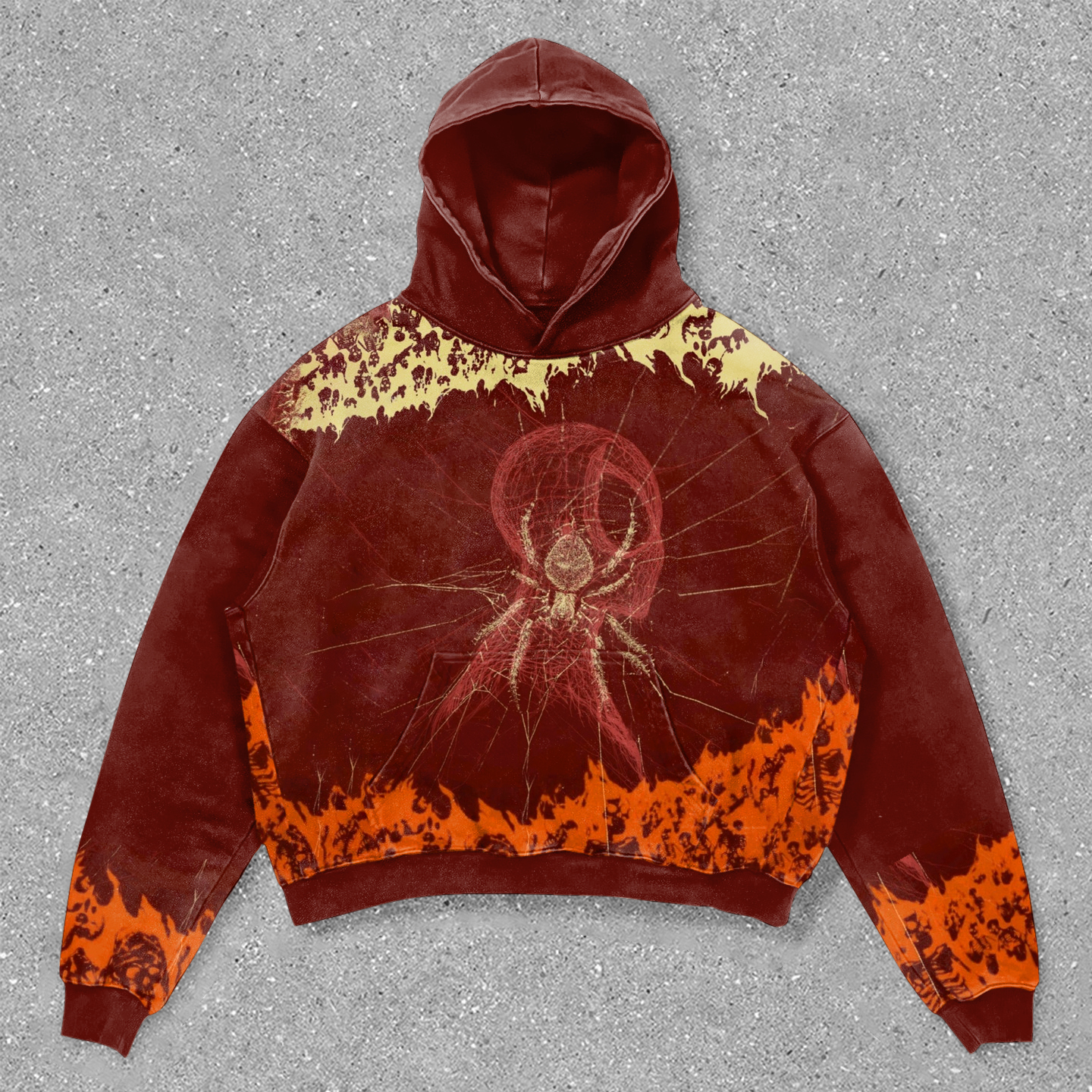 spider print oversized hoodie