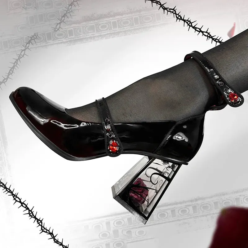 Brownm Rose Mary Jane High Heels