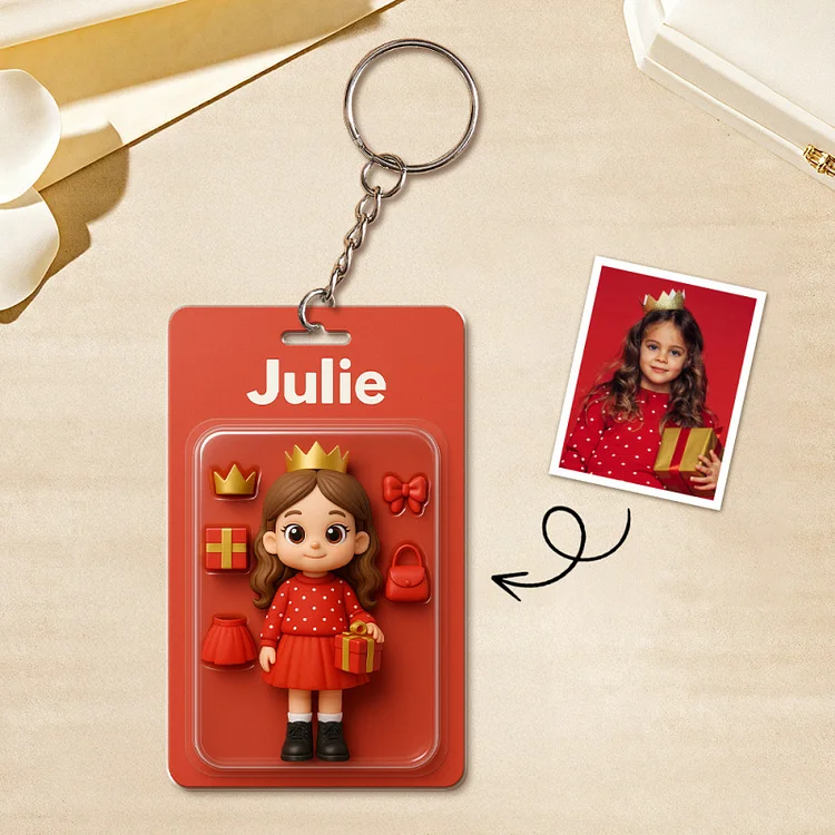 Custom Action Figure Pack Packaging Toy Box Style Art Gift Personalized Acrylic Keychain Brithday Gift Idea