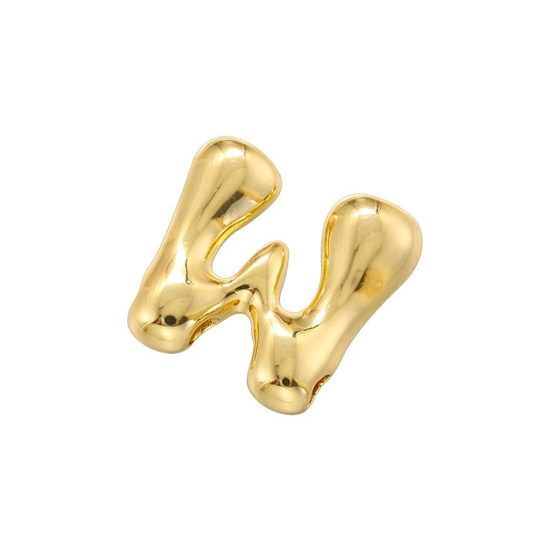 1 Piece 21mm Copper 18K Gold Plated Letter Beads