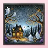 Halloween Haunted House-11CT Stamped Cross Stitch 50*50cm/19.69*19.69in