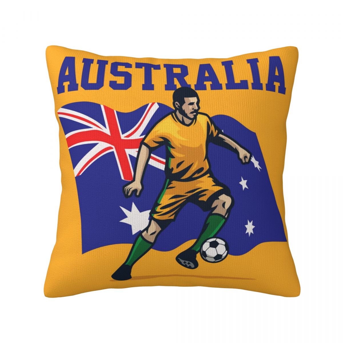 Australia Soccer Player Decorative Square Throw Pillow Covers