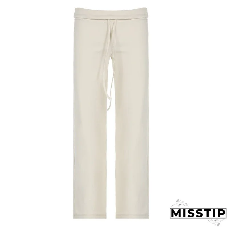Women's Vacation Style Design Waist Solid Color Pants