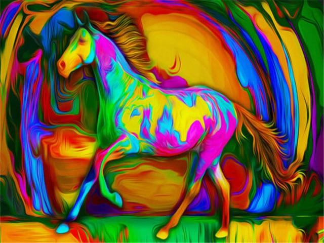 

Psychedelic Colorful Horse – Paint By Numbers - 40*50CM, 501 Original