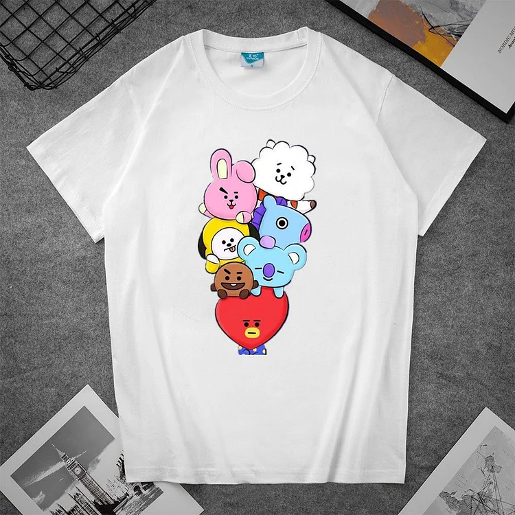 BT21 Cute Collective Print Casual T-shirt