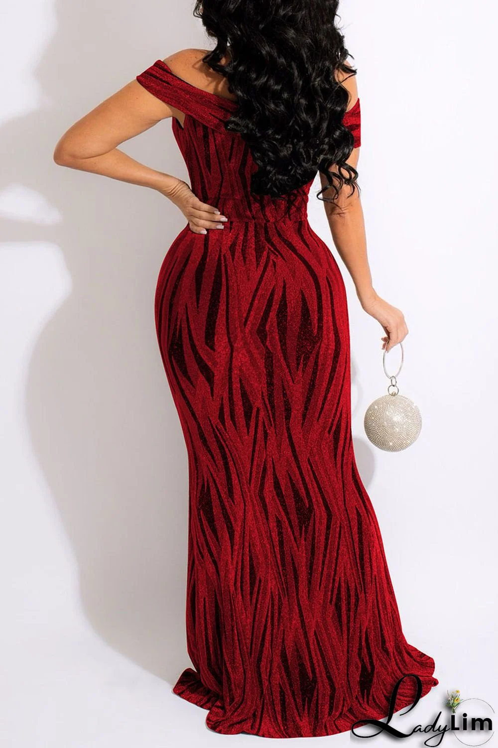 Gold Sexy Patchwork Off the Shoulder Off The Shoulder Dresses