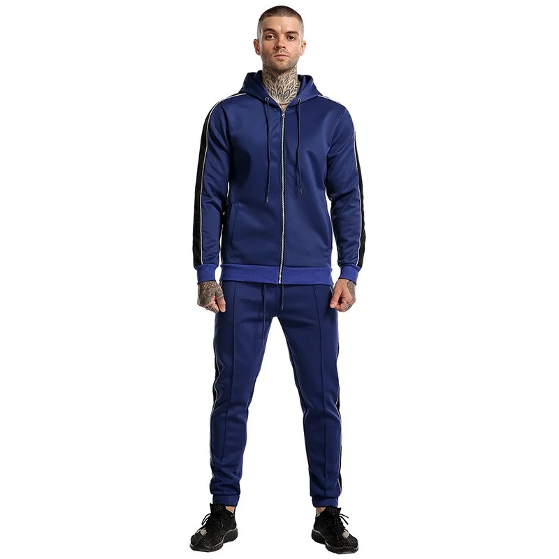 Aonga Tracksuit Men Spring Autumn Casual Sports Suits Male Outdoor Run Hooded Sportswear Men Sets