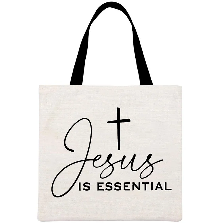 Jesus Is Essential Printed Linen Bag