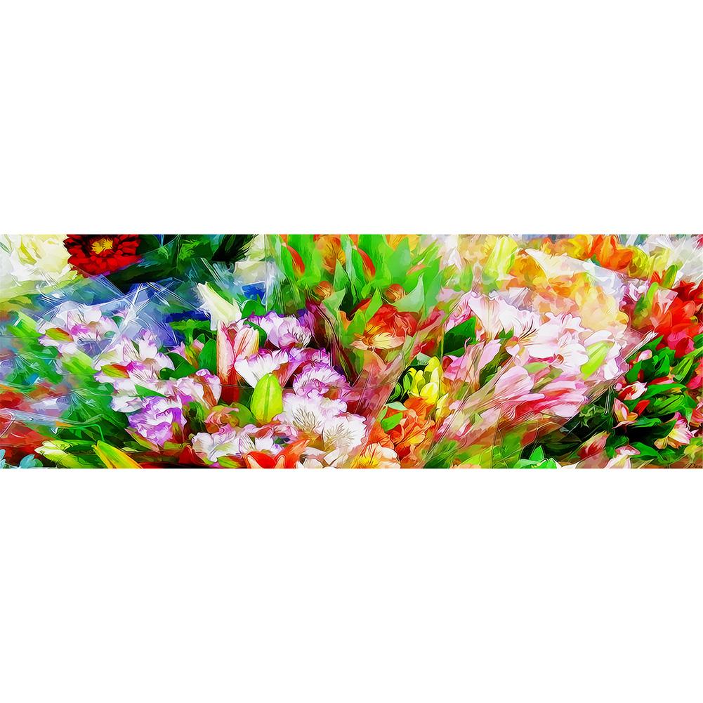 

80*30CM - Round Drill Diamond Painting - Flower, 501 Original