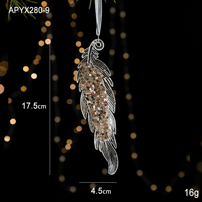 Christmas decorations sequins acrylic pendant transparent snowflake pendant Christmas tree scene layout props-MERUMOTE