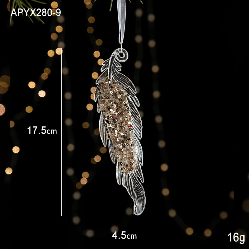 Christmas decorations sequins acrylic pendant transparent snowflake pendant Christmas tree scene layout props-MERUMOTE