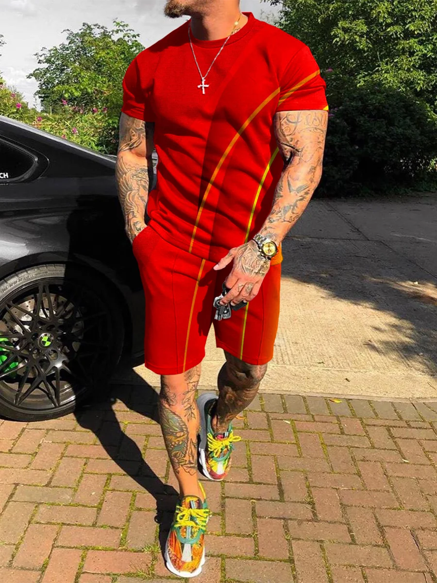 Men's Street Fashion Red Printing Color Contrast Casual Suit.jpg Men's Street Fashion Red Printing Color Contrast Casual Suit.jpg