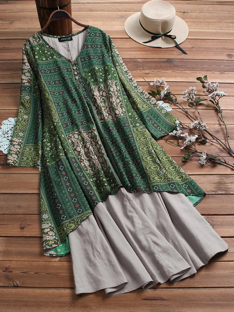 Uveng Dress Summer Cool Loose Printed Dresses