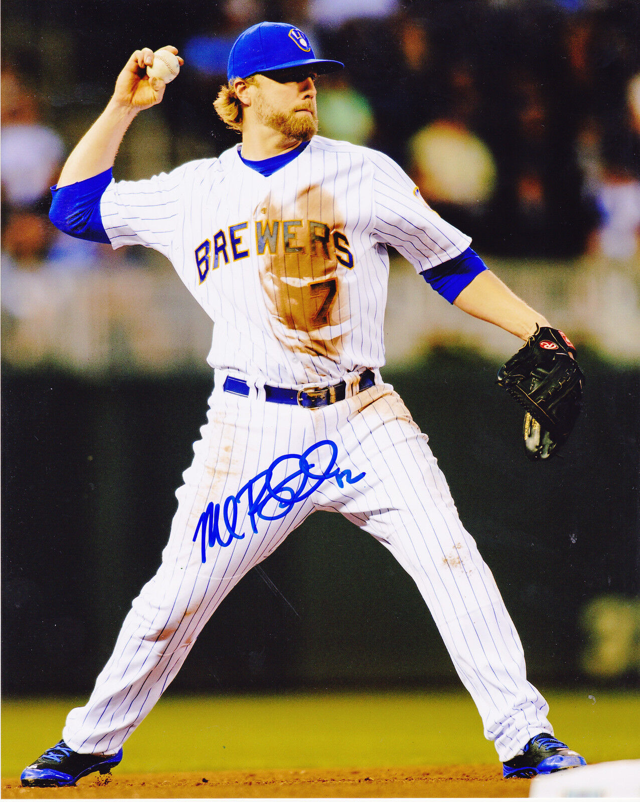 MARK REYNOLDS MILWAUKEE BREWERS ACTION SIGNED 8x10