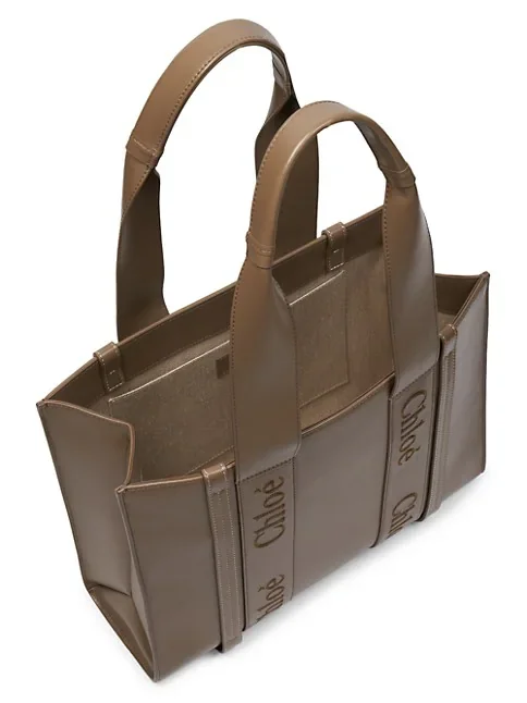 Chlo&eacute; Woody Medium Leather Tote Bag
