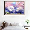 Deux Cygnes Blancs - Rond Diamant Peinture 40*30CM