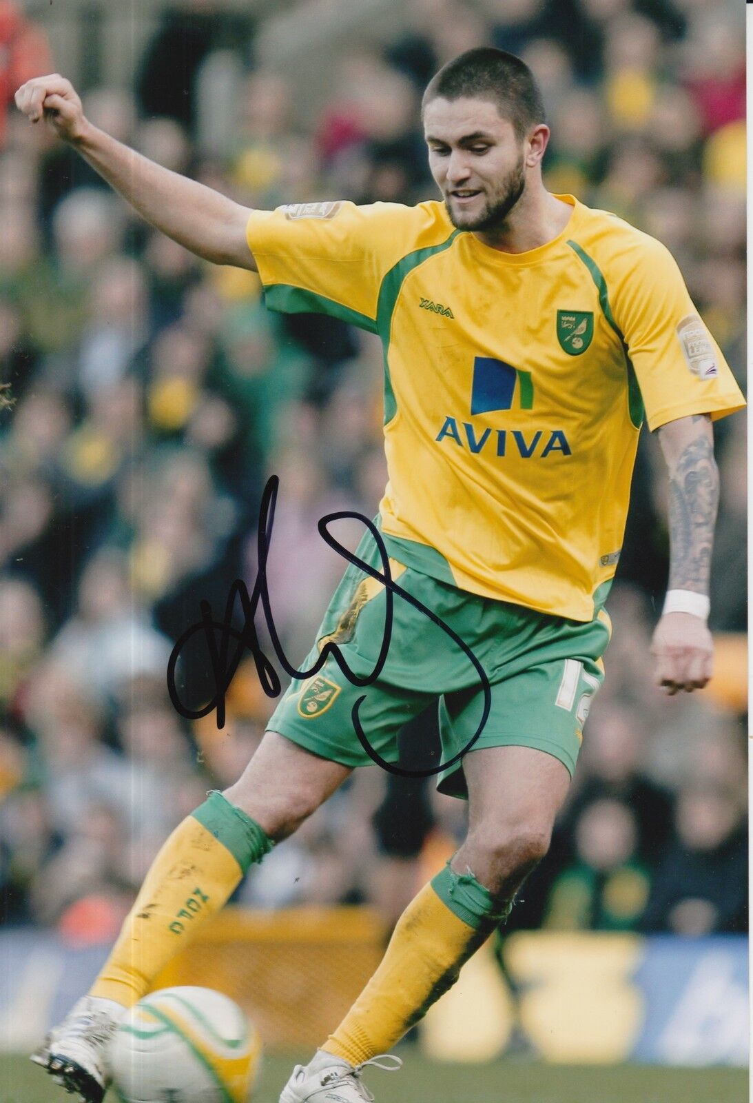 NORWICH CITY HAND SIGNED HENRI LANSBURY 12X8 Photo Poster painting.