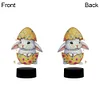 Acrylic Double Sided Bunny Egg Diamond Painting LED Night Light for Easter Decor